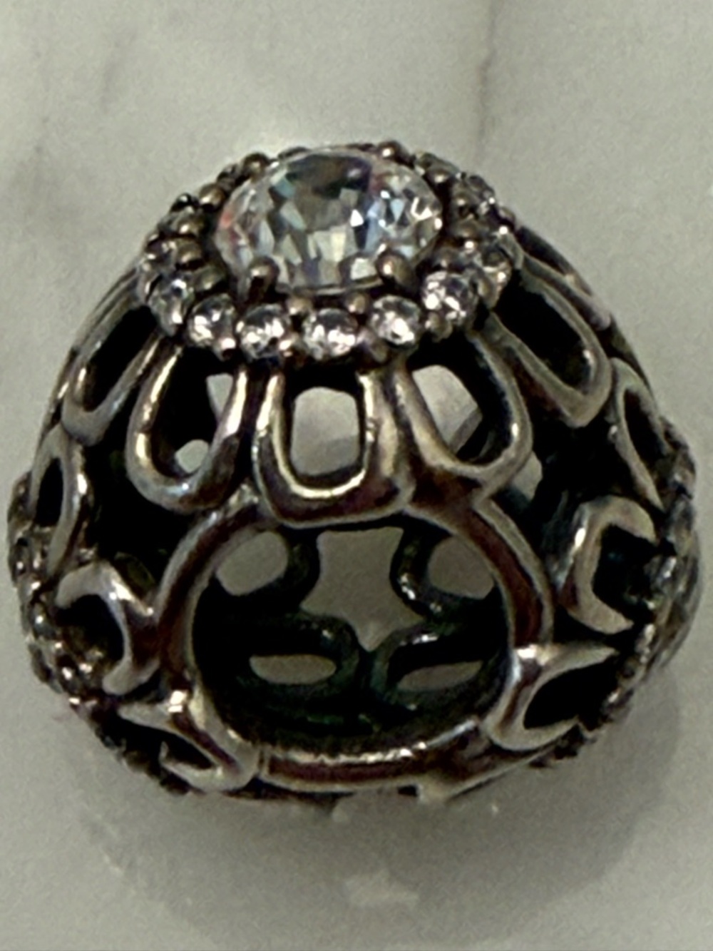 Pandora Floral Brilliance Charm. Sterling Silver & CZ - Picture 7 of 7